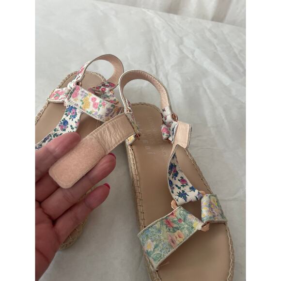 Love Shack Fancy Manebi Floral Open Toe Summer Sandal Size 38 Size 8 US - Picture 6 of 11